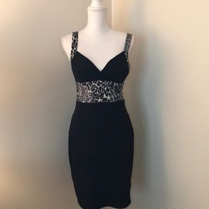 XOXO- Black and Leopard Print Dress